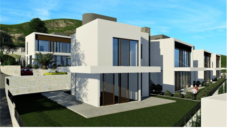 For sale new villas in a complex overlooking the Bay of Kotor